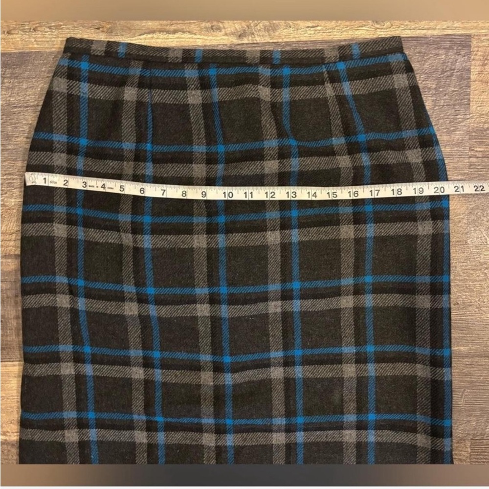 Sag Harbor Blue and Gray Plaid Pencil Skirt - Picture 4 of 8